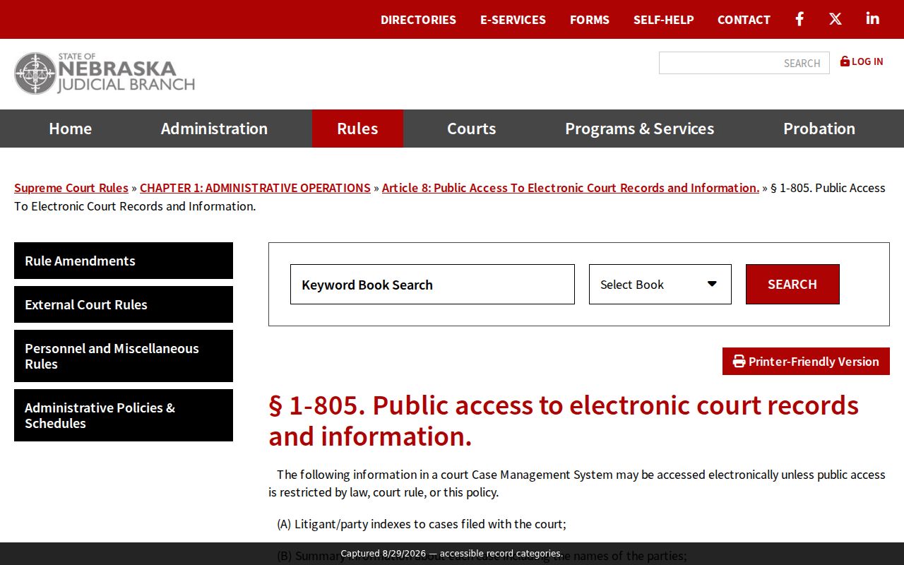 Butler County case search electronic court record access categories