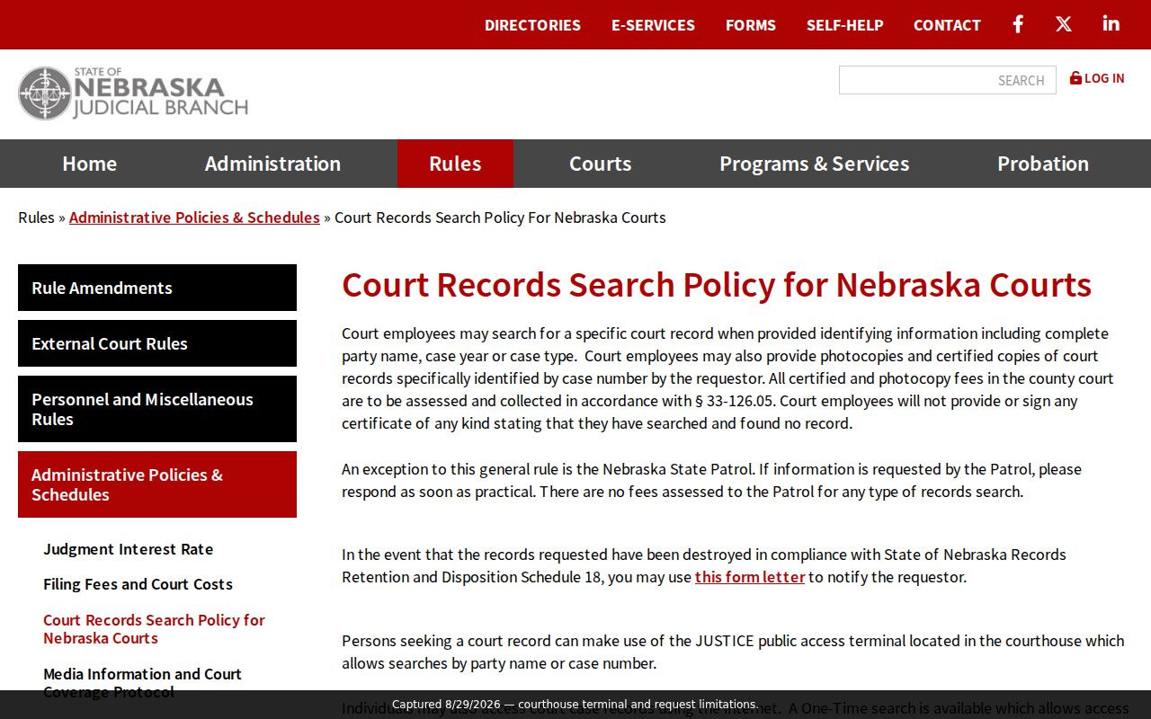 Butler County case search courthouse terminal and request limitations